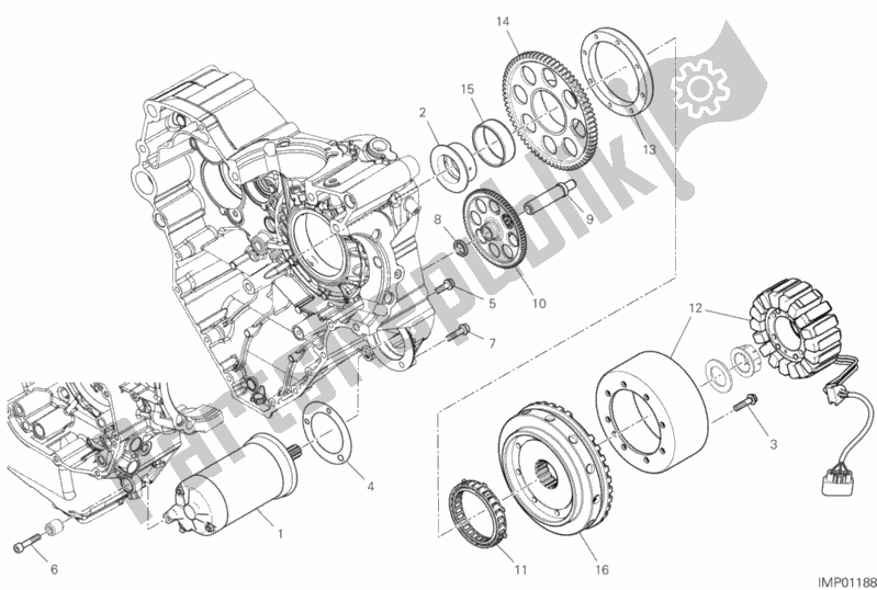 Tutte le parti per il Avviamento E Accensione Elettrici del Ducati Diavel 1260 USA 2020